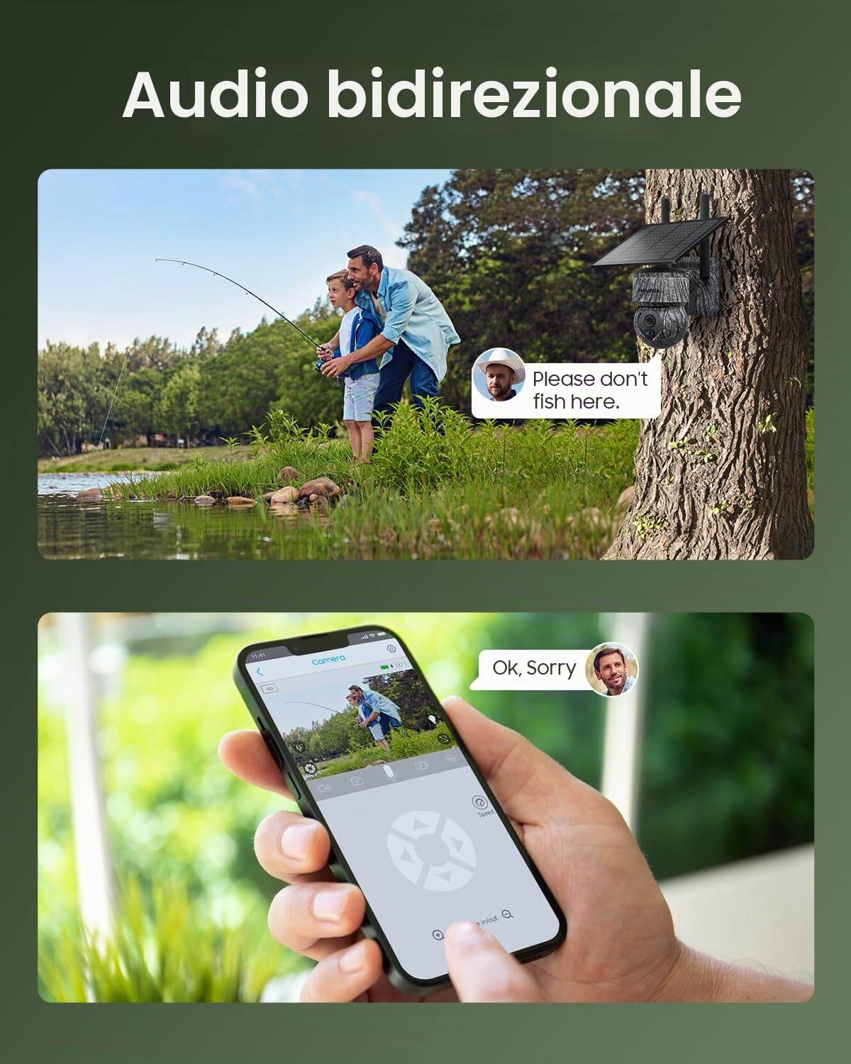 SHIWOJIA 4G LTE Telecamera di Sorveglianza Solare Esterno con Scheda SIM, 2K 360° PTZ Telecamera di Sicurezza Solare, Audio a 2 Vie, Sensore di Movimento PIR, Visione Notturna, IP66