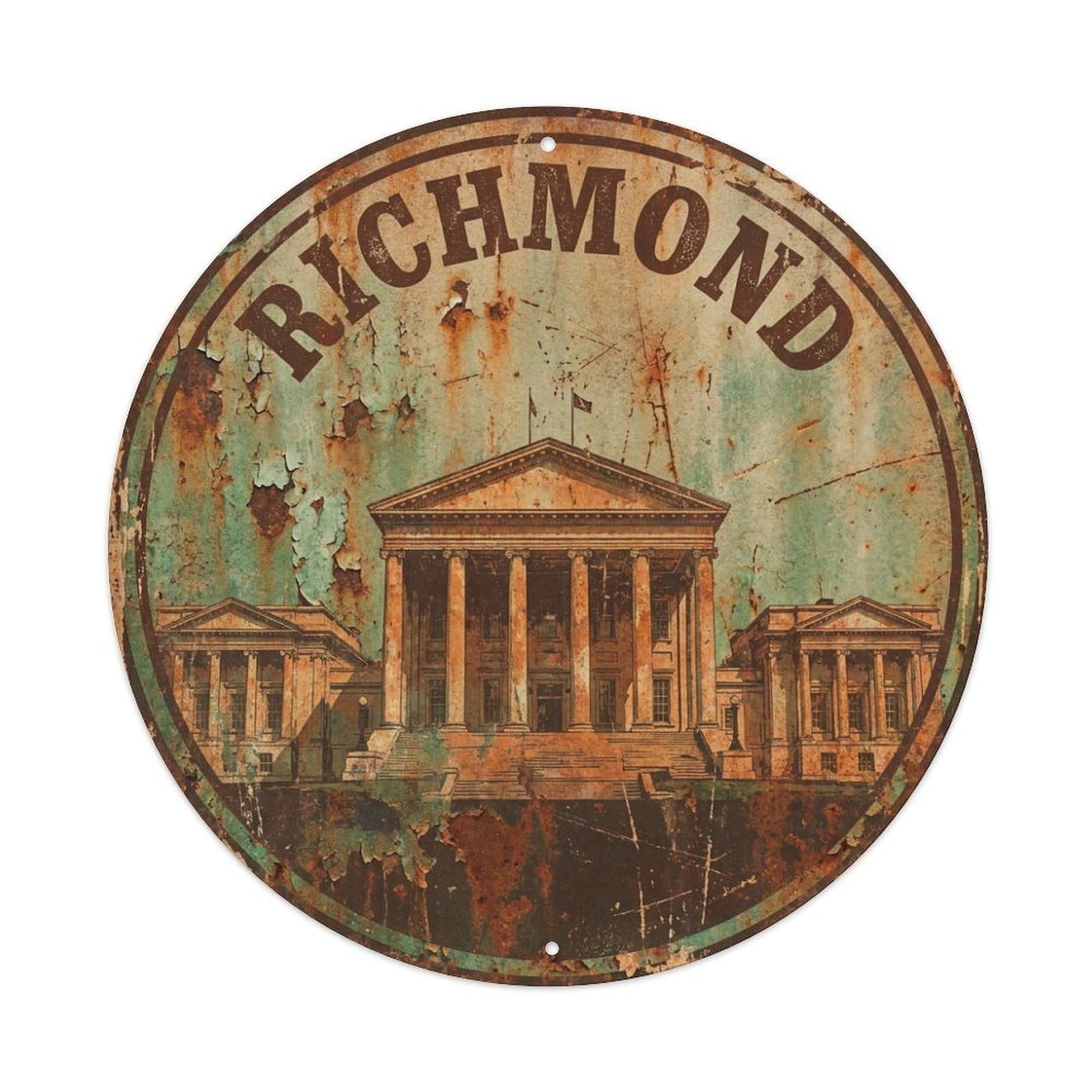 Tgrcjimh Style Metal Tin Sign Retro Travel Usa Richmond