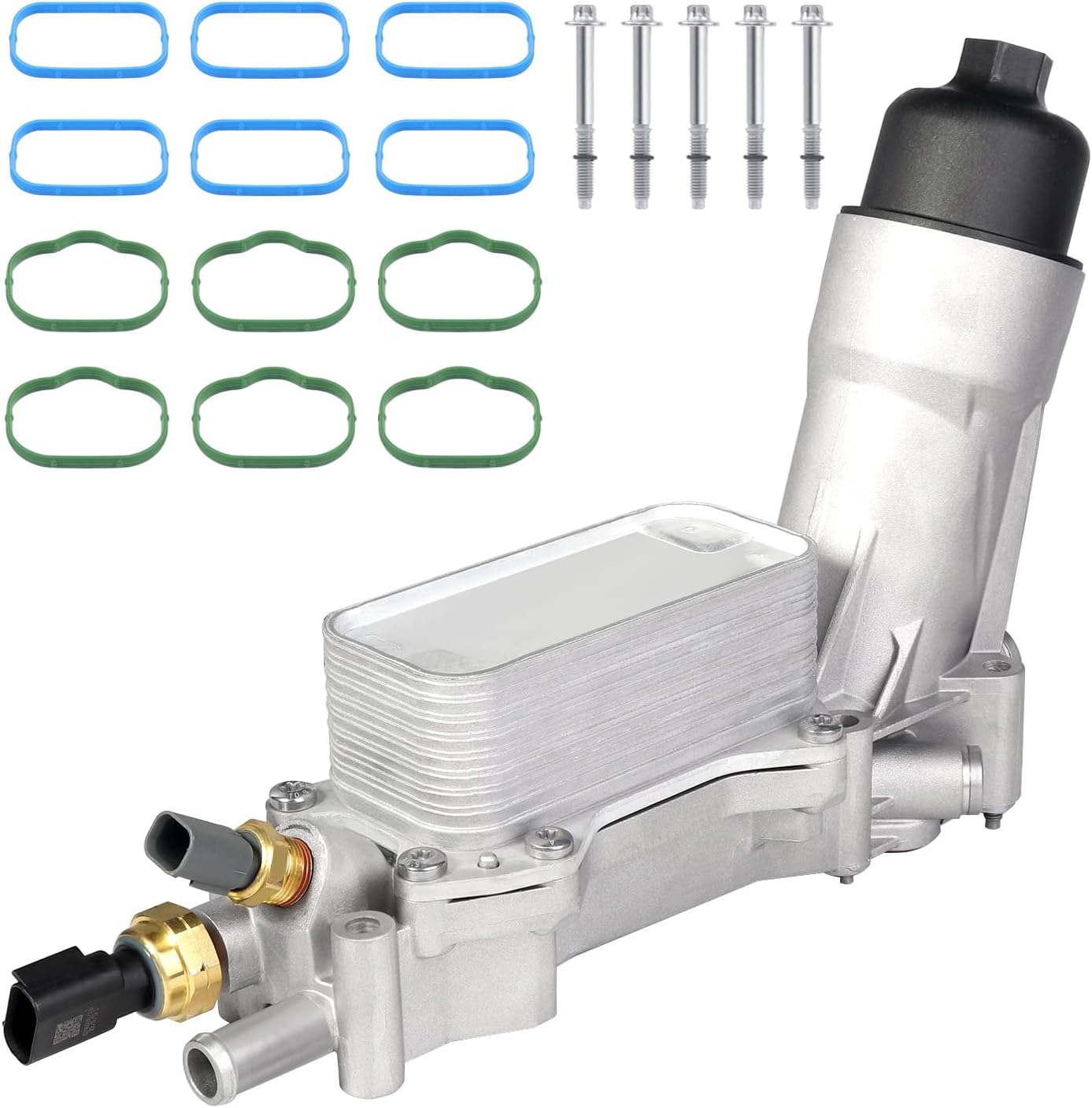 Aluminum Engine Oil Cooler w/Oil Filter Housing Adapter