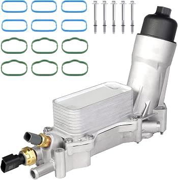 Aluminum Engine Oil Cooler 926-959 Oil Filter Housing Adapter Sensor Gaskets fit for 2017 2018 Dodge Charger Journey Challenger Chrysler 200 300 Jeep Wrangler Cherokee Ram Promaster V6 3.6L 68310865AB | Leak-Resistant Performance