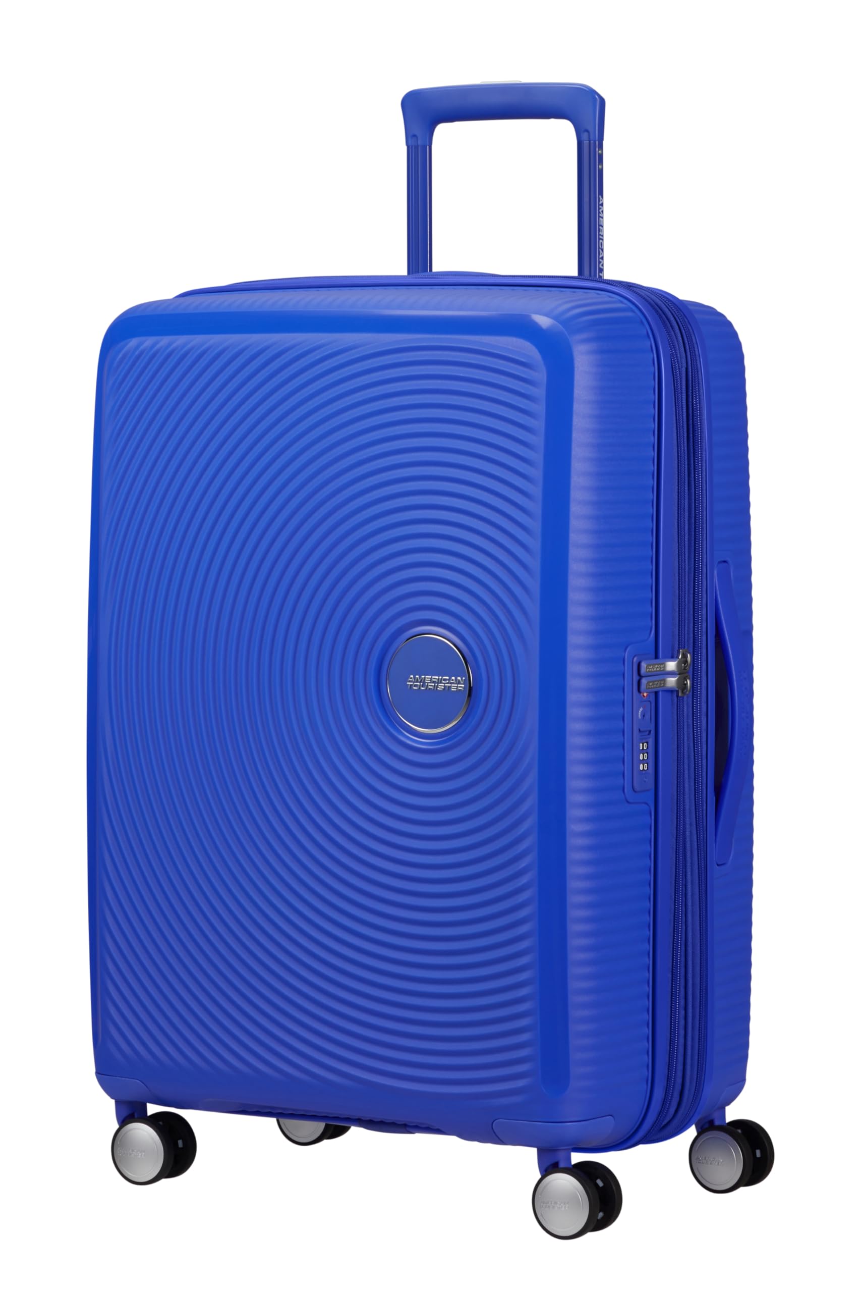 American Tourister Soundbox - Hartschalenkoffer Mittelgroß, 67 cm - Trolley Koffer mit 4 Rollen, TSA-Schloss, Erweiterbar & Leicht, 71.5/81L, Blau (Cobalt Blue)