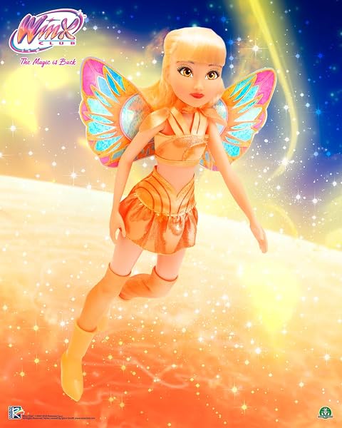 Winx β Stella Fata, Bambola 27 cm con Ali Removibili e Look da Fata del Sole, Snodata, Giocattolo per Bambina e Bambini dai 4 Anni in su - 2