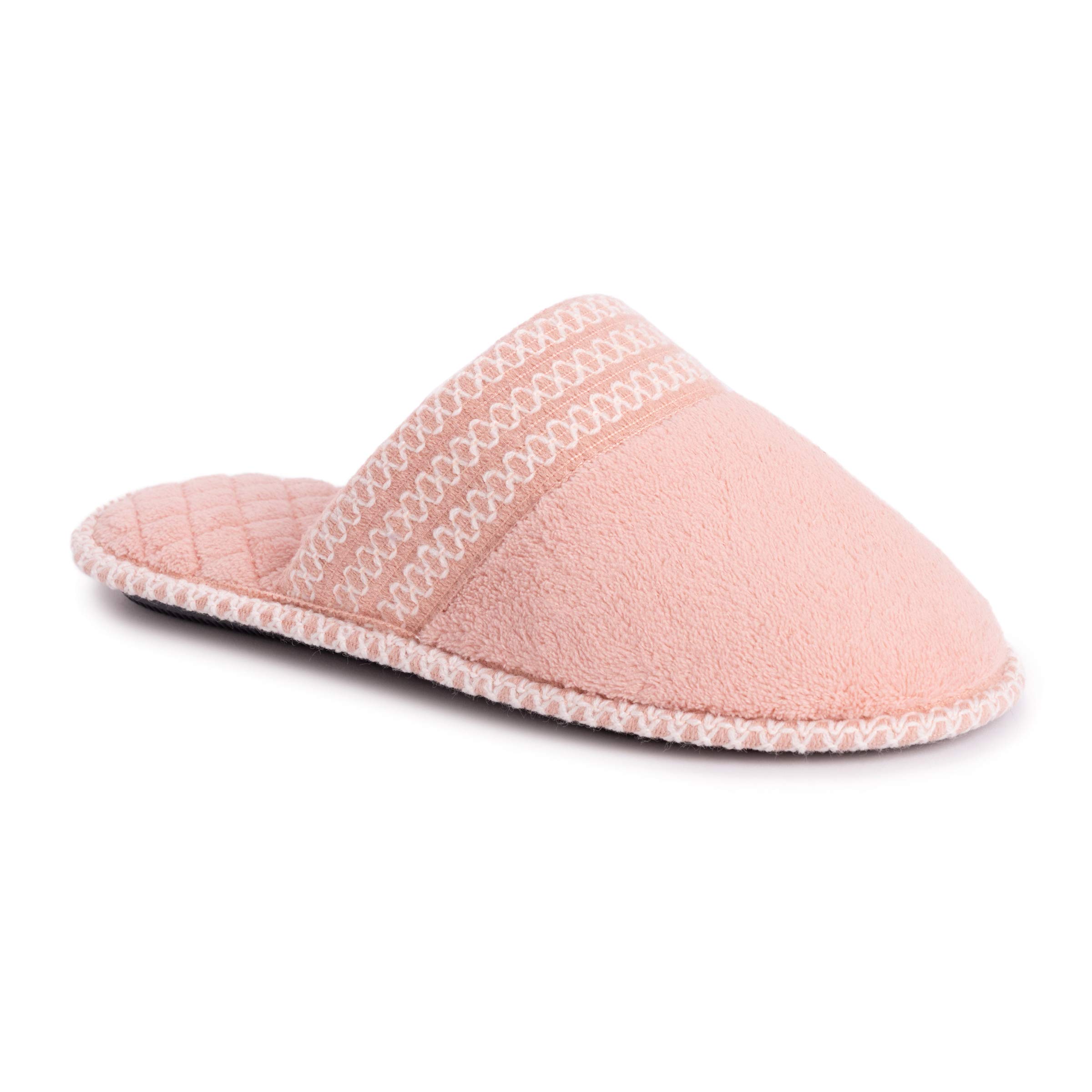MUK LUKS Women's Cathy Micro Chenille Slipper, Rose Gold, Large UK