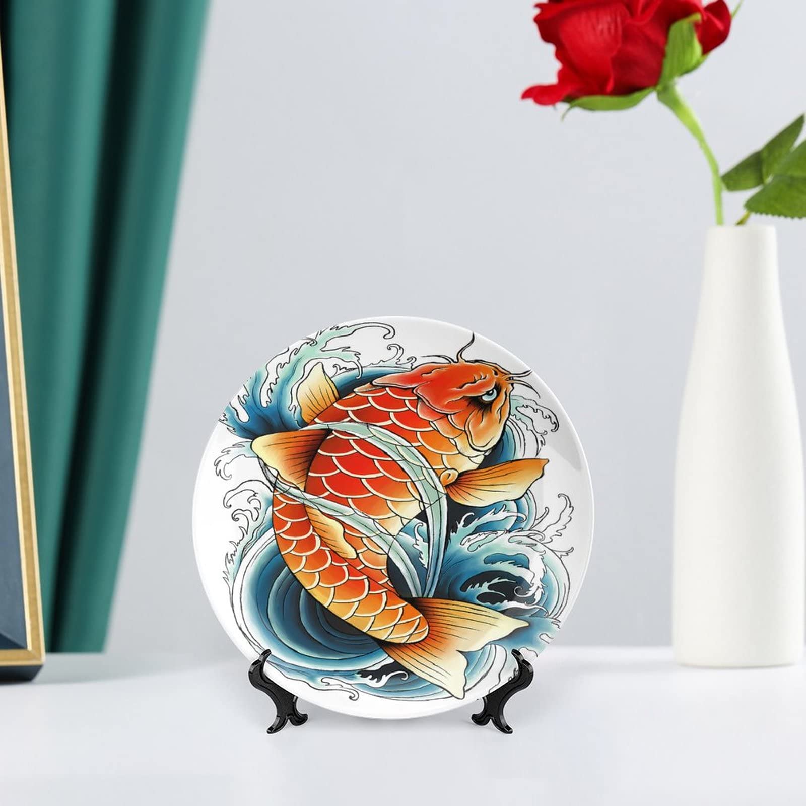 XISUNYA 8" Decorative Ceramic Plate - Science Formulas & Elements Print, Display Or Serve