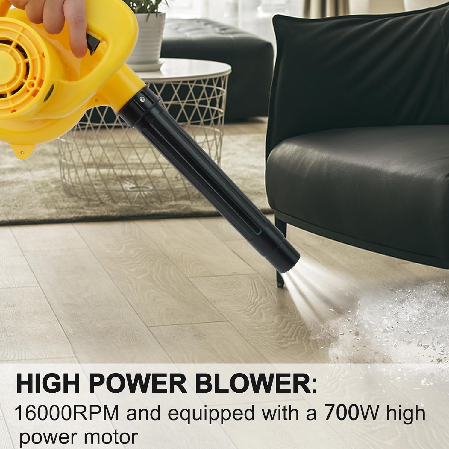 Corded Electric Leaf Blower,2 in 1 Small Handheld Lightweight Sweeper/Vacuum,110V 400W Portbale Blower for Leaf/Snow/Dust Blowing
