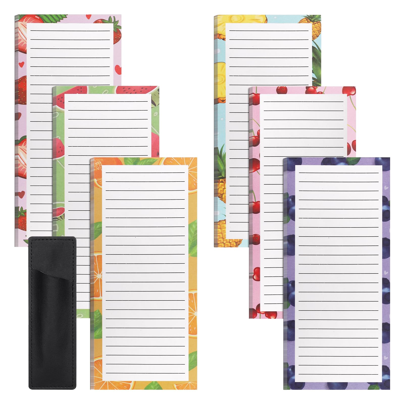 Newthinking Shopping List Pad for Fridge, 6 Pack Magnetic Shopping List Notepad with Pen Holder, 300 Sheets Tear Off Magnetic To Do List for Fridge, 20x9 cm