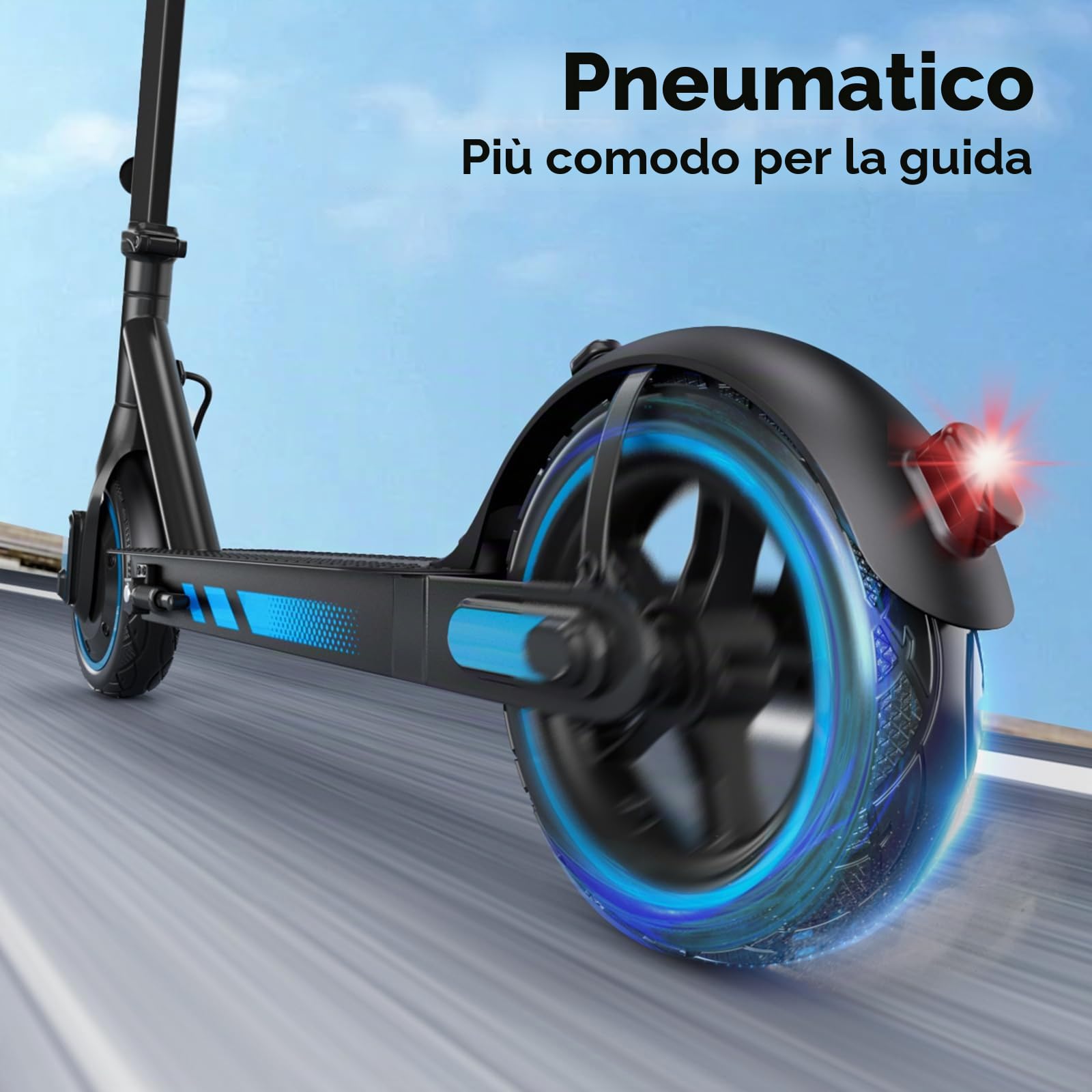 EGGKING Monopattino Elettrico con Freccia Direzionale, 500W Motore, Autonomia 35 km, Pneumatici 10" Antiforatura, Doppia frenata, Scooter Elettrico Pieghevole
