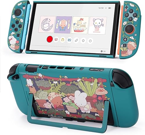 GeekShare Funda Protectora Compatible con Switch 2, Funda Acoplable de Dibujos Animados Kawaii para Switch 2, Funda de Diseño Antiarañazos y