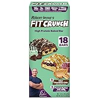 Vista 1 de FITCRUNCH Barras de proteínas, paquete variado de tamaño de aperitivo, sin gluten