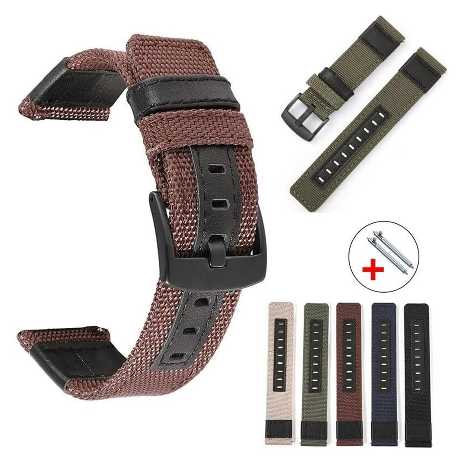 Remplacement du bracelet de la montre intelligente Bracelet de montre en Nylon 20/22mm, toile à dégagement rapide, Bracelet de Sport, remplacement universel, Bracelet de montre en nylon