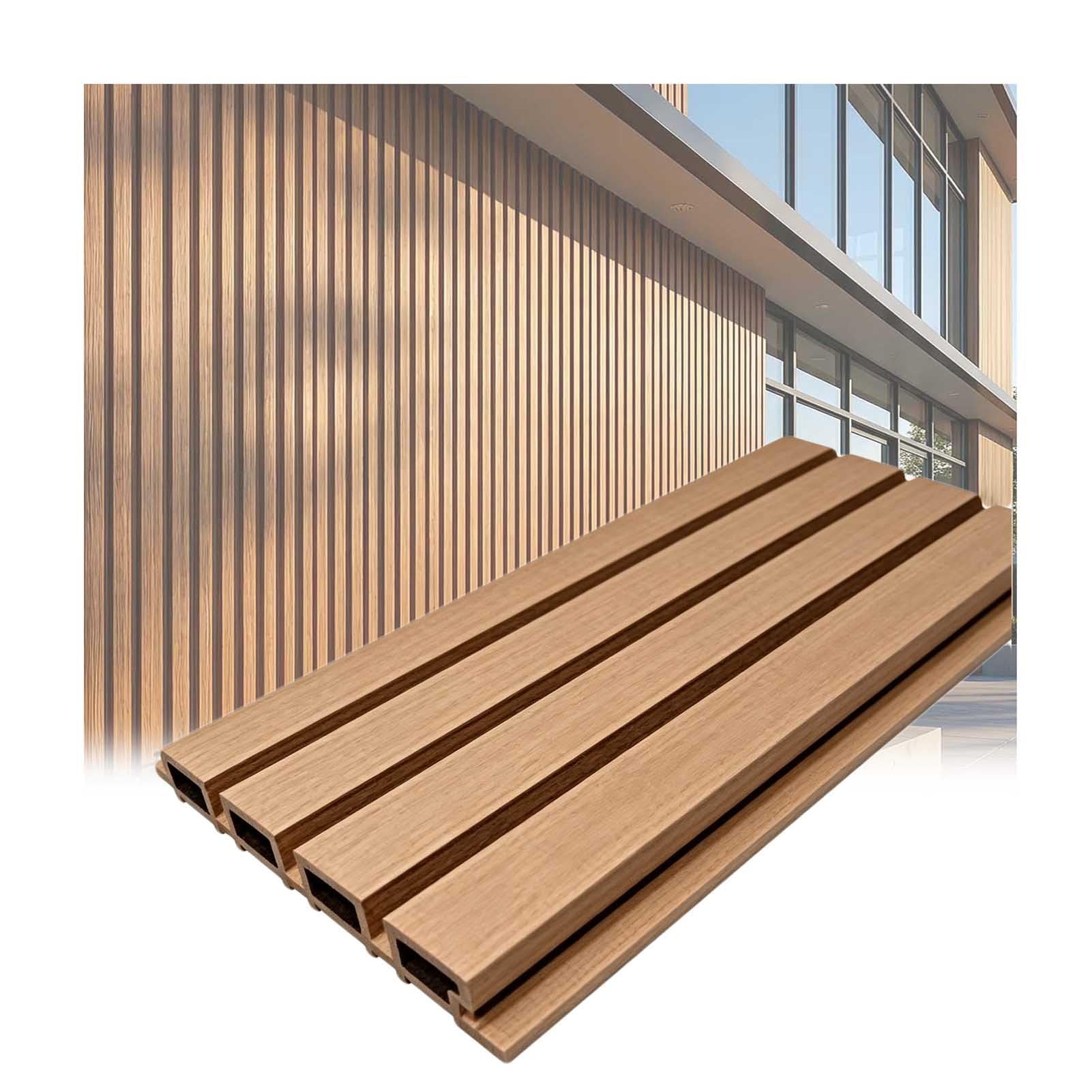 Paneles de valla de privacidad para exteriores, madera compuesta entrelazada sin herramientas, revestimiento impermeable antideformación para uso en jardín y patio