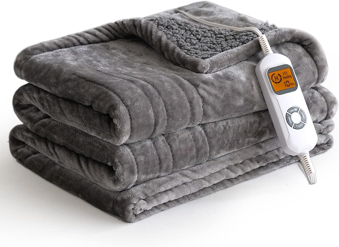 Review Cottonblue Heated Blanket Sherpa Electric Throw Blanket, Soft