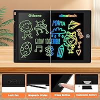 Vista 5 de cimetech Tableta de escritura LCD, juguetes y regalos para niños de 3 a 8 años, niños o niñas, lápiz de dibujo de 12 pulgadas de color para niños