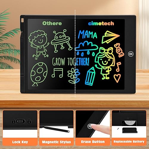 Miniatura 5 de cimetech Tableta de escritura LCD para niños, 12 pulgadas, color negro