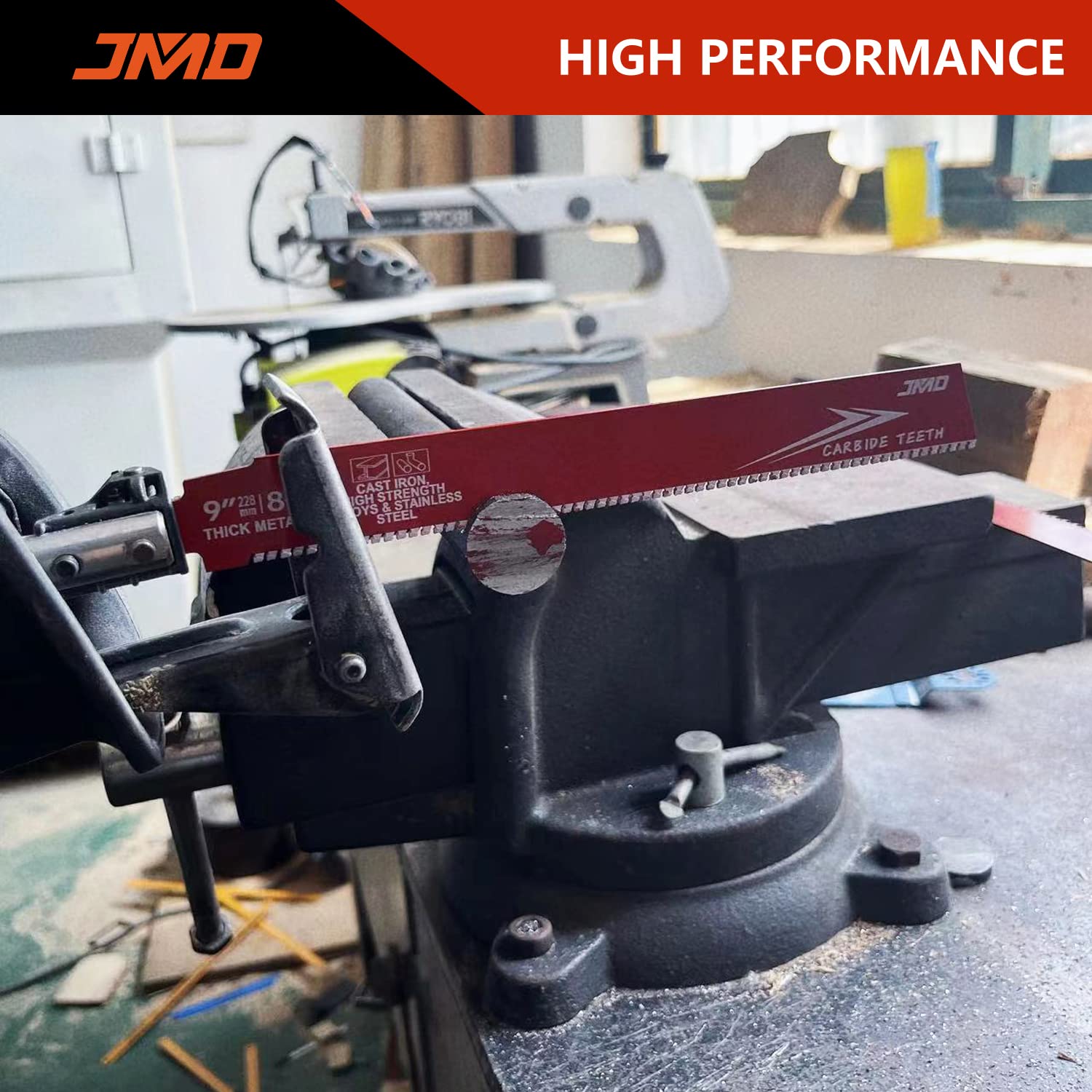 JMD 3-Pack 8TPI 228mm Carburo Lames Sega Gattucio per Metallo Spesso Lames Seghetto Gattuccio Carburo per Ghisa e Acciaio Legato Compatibile con Milwaukee Makita Dewalt Ryobi ecc