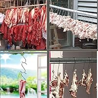 Vista 5 de Ganchos de carne de 5.12 pulgadas, 20 ganchos de carnicero de acero inoxidable 304, ganchos para ahumar, colgar, secar, carnicería, barbacoa