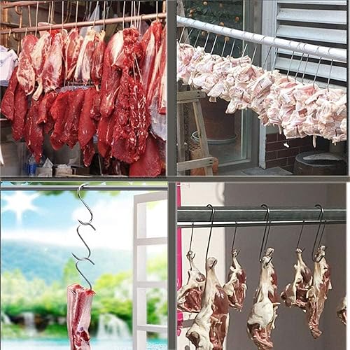 Miniatura 5 de Ganchos de carne de acero inoxidable, 20 unidades, en forma de S, montaje en pared, resistentes, 5.9 in, para cocina, fumar, secar, almacenamiento