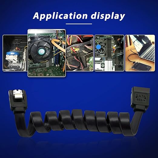 12 Pack Cable SATA III 6.0 Gbps 16 Pulgadas Negro miniatura 6