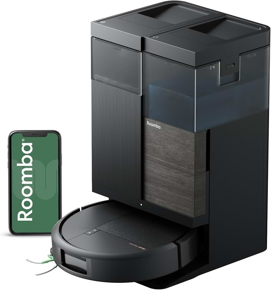 iRobot Roomba Plus 575X Combo Robot + AutoWash Dock, Self‑Cleans, Heated Wash & Heated Dry, Auto‑Empties up to 90 Days, 3.2X Power-Lifting Suction, 2X Deeper Mopping, Ideal for Homes with Pets & Kids