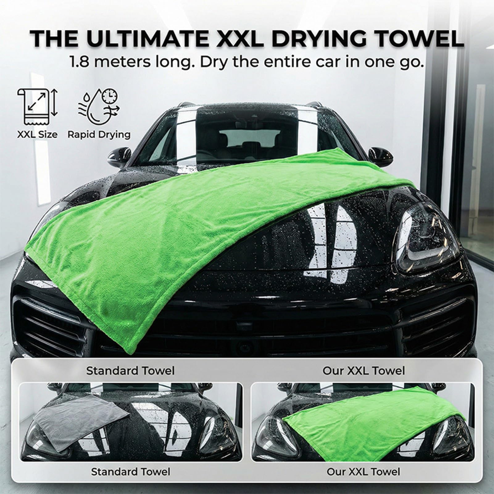 Toalla absorbente para coche, trapos absorbentes sin rayas, toalla de secado de coche, para automóvil, SUV, RV, sedán, ventana interior de cristal