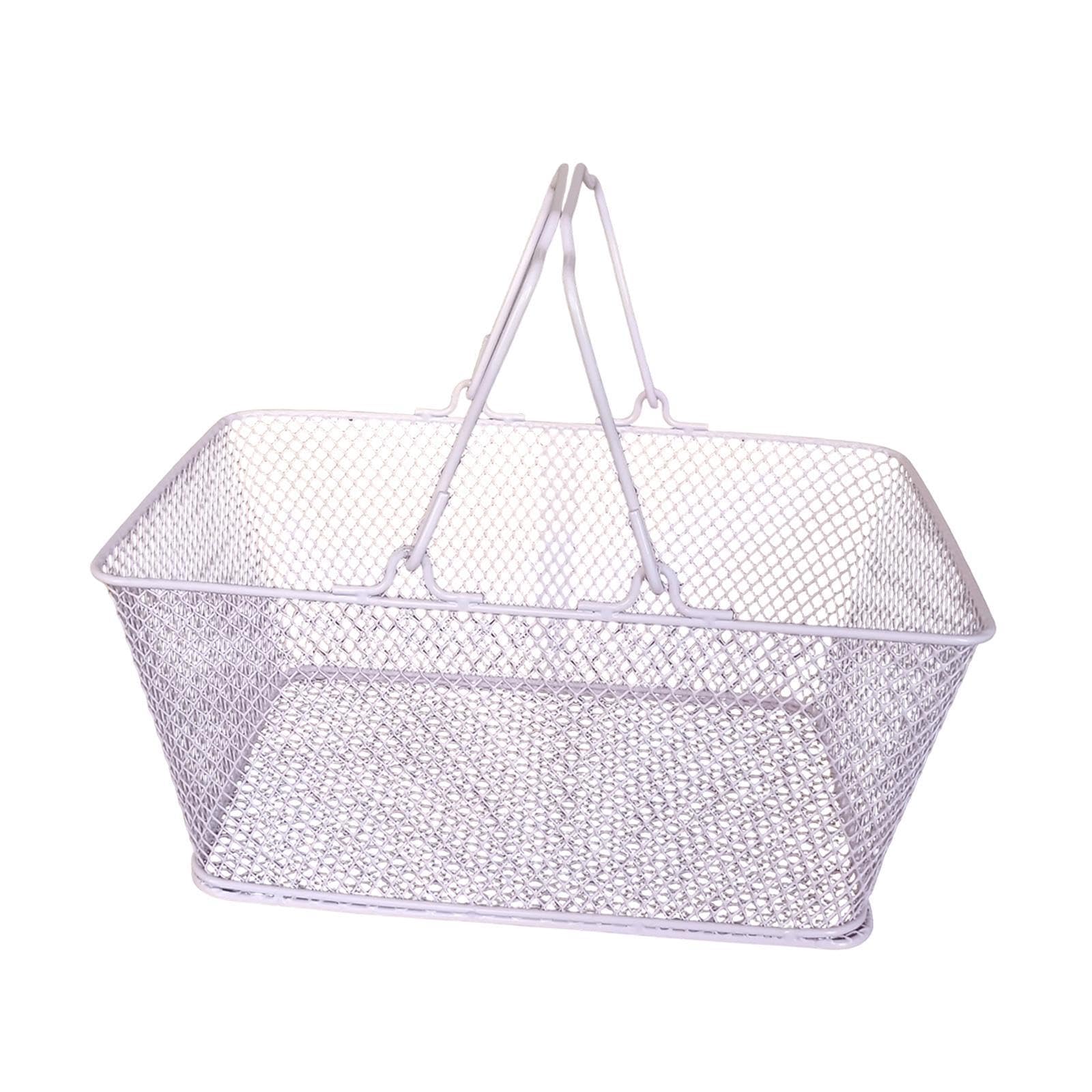 Cesta Per La Spesa A Filo Metallico Portatile Per Giardino,Rosa