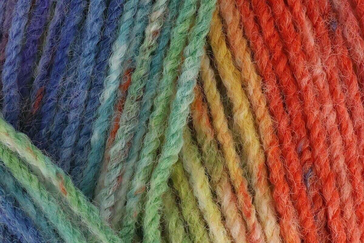 King Cole Bramble DK Yarn 100% Acrylic Self-Striping, Soft Double Knit Knitting & Crochet Yarn, 290 m Vibrant Colour Mixes - Topiary (4503) - 100g Balls