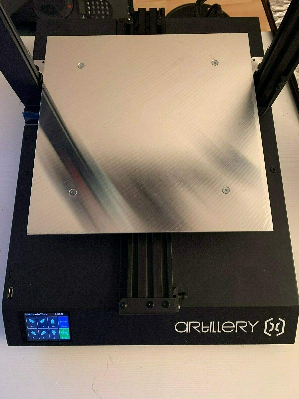 Artillery Sidewinder X1 Aluminium Druckbett mit FR4 oder magnetisch plangefräst PEI SSS, 310x310mm (Platte + 2mm FR4 Oberfläche)