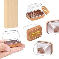 Vista 45 de Ezprotekt 16 piezas de protectores de patas de silla de silicona rectangulares, cubiertas de patas de muebles de fieltro rectangulares negras