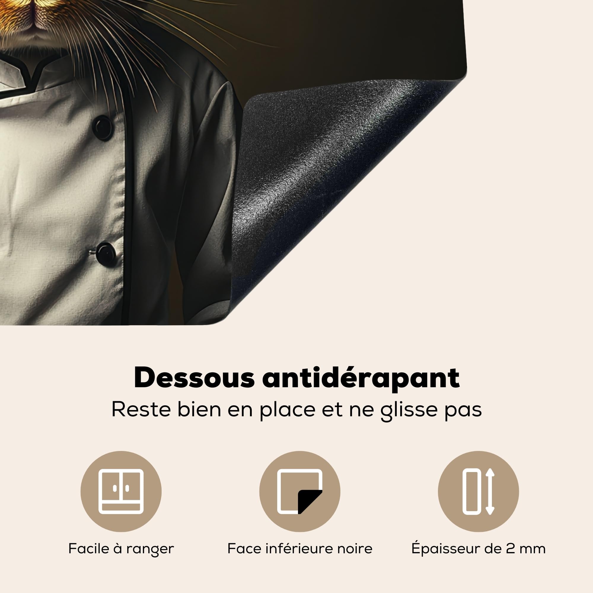 Protection Plaque Induction 60x52 cm KitchenYeah Cache Protège De Cuisson Lapin Cuisinier