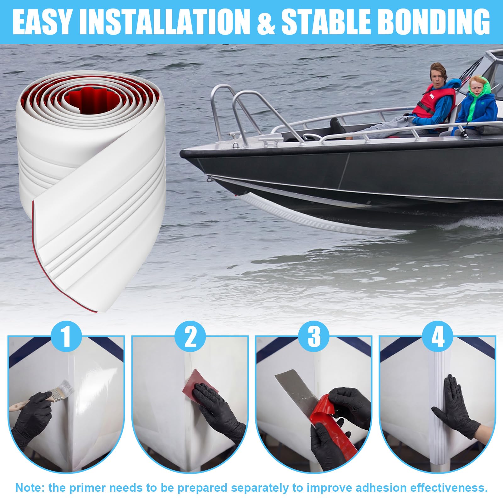 Kielschutz für Fiberglas-Boote, selbstklebender Kielschutz für Fiberglas- und Aluminiumboote, einfach zu installieren, schützt vor Felsen und Rampen, 12,7 cm Breite
