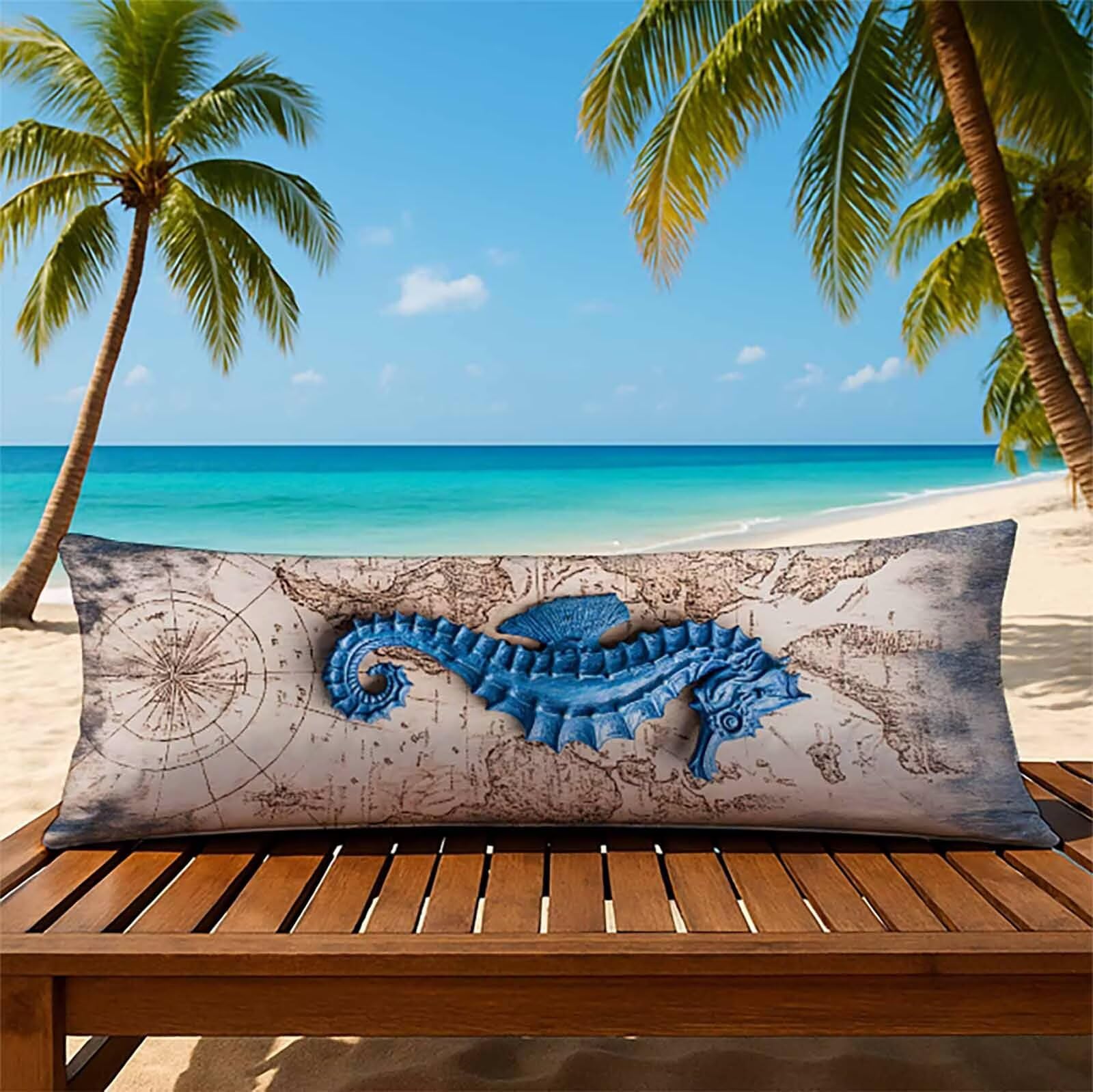 Housse coussin 50 x 150 cm bleu en velours une idée cadeau femme