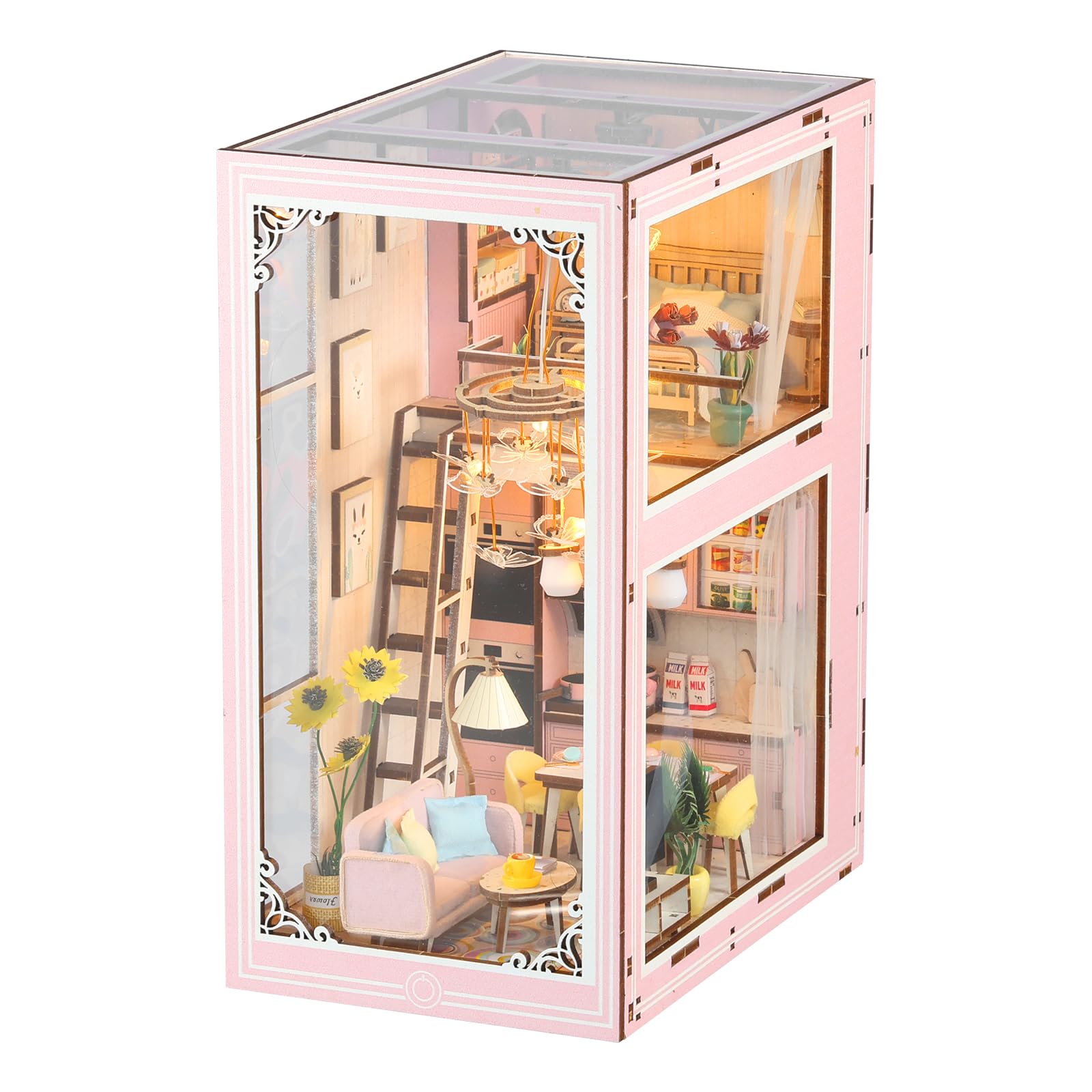 Amazon.com: DIY Book Nook Kit, Pink Apartment 3D Wooden Puzzle