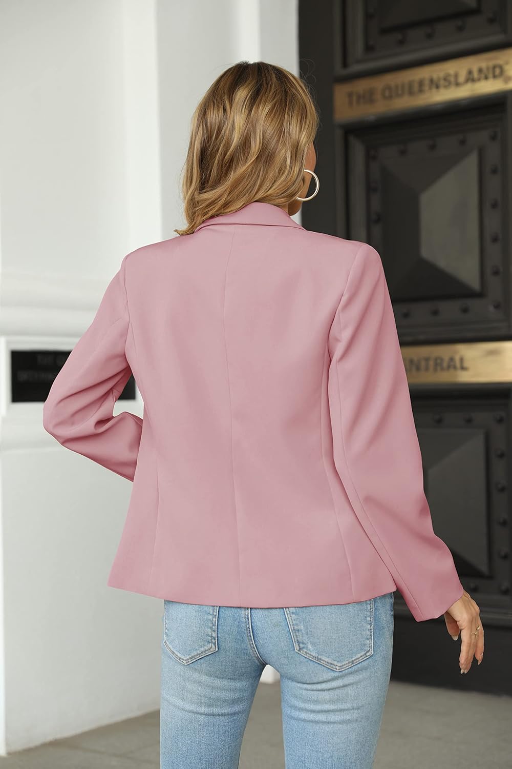 Womens Casual Blazers Long Sleeve Lapel Button Slim Work Office Blazer Jacket - Image 4