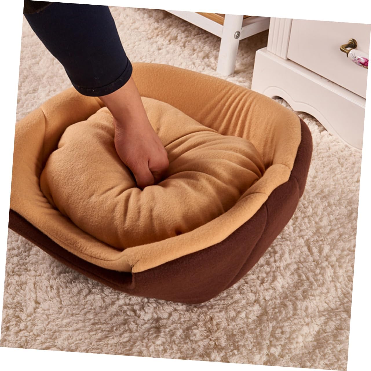 YARNOW Pet Supplies Dog Bed Soft Removable Cover Small Dog House Comfortable Bed Warm