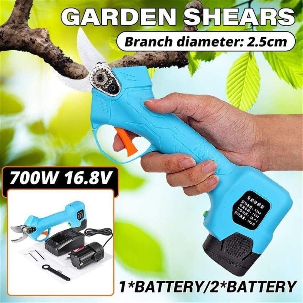 Professional Electric Pruning Shears 16.8V Cordless Garden Pruner, 2 Batteries, 600W Power, 1.2-Inch Max Cutting Diameter, Brushless Motor