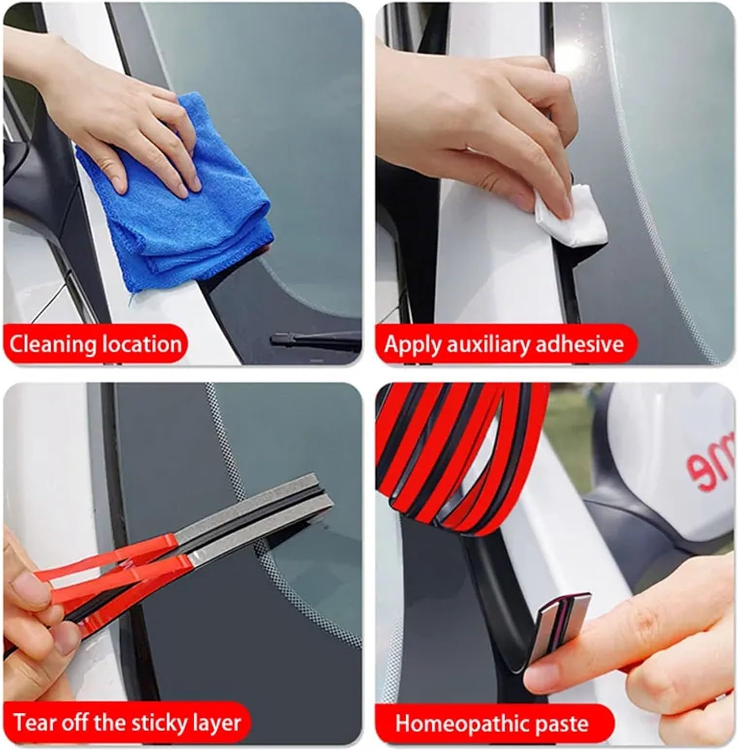 2/4/8m Windshield Sunroof Rubber Seal Strip 27mm Car Roof Window Edge Seal Protector Waterproof Dustproof Weather Strip(27mmx2m)