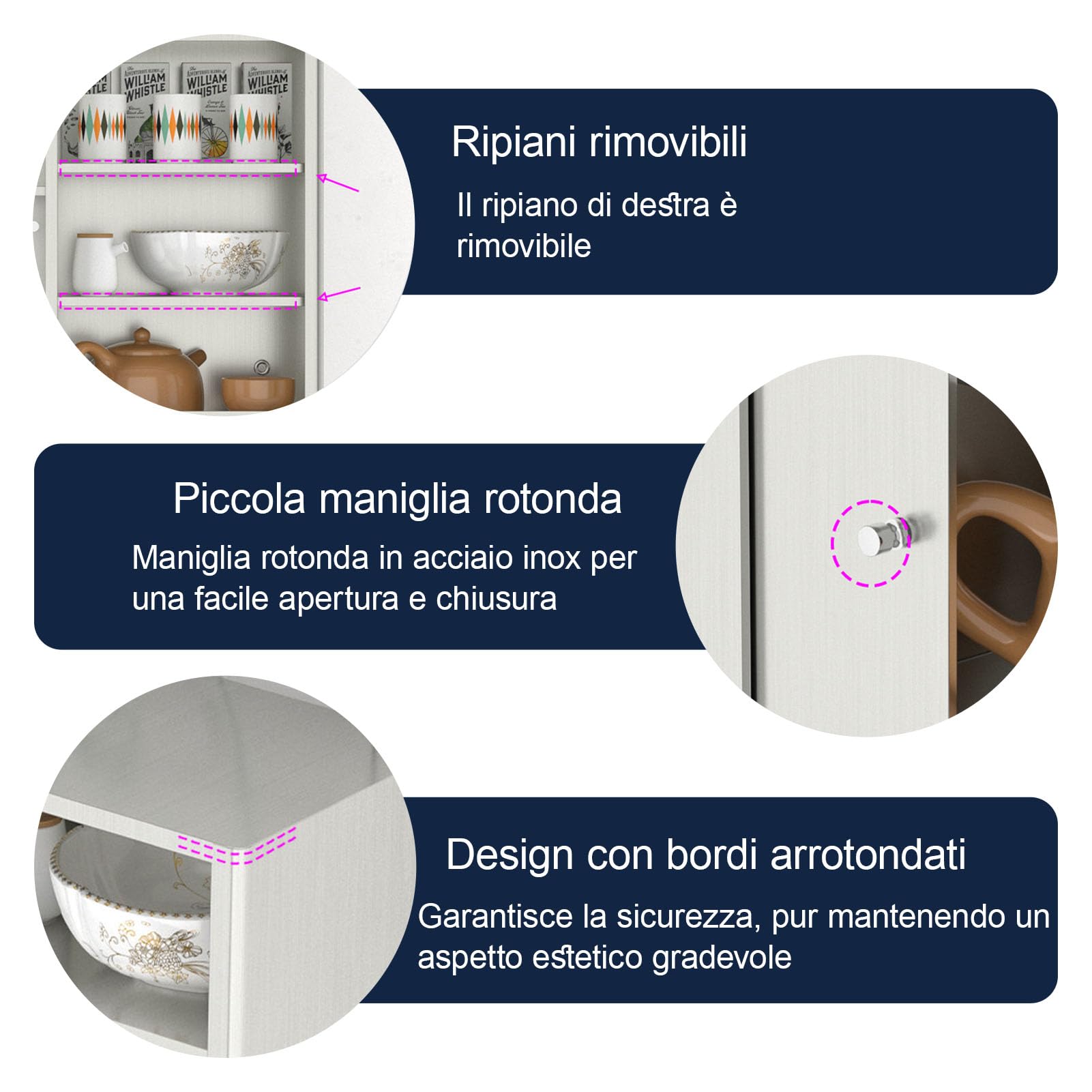 HJZALMI Armadietto a parete in acciaio inox, portata 50 kg, senza montaggio