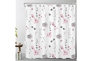 Pink and Gray Wildflower Shower Curtain: Liven Up Your Bathroom Decor