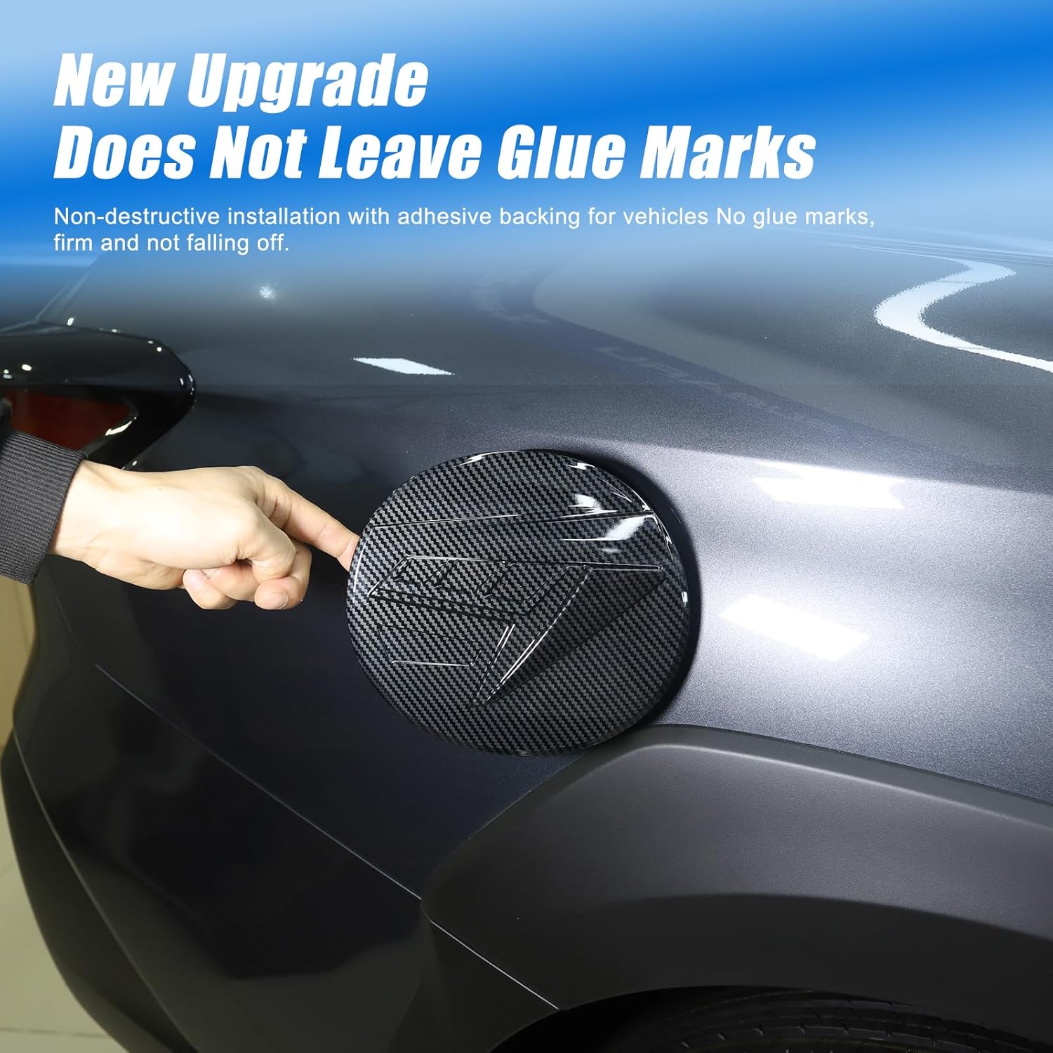 Fuel Tank Cover Trim for Subaru Outback 2021 2022 2023 2024 2025 Accessories, ABS Car Exterior Fuel Oil Filler Gas Tank Cap Trim 1Pcs, Carbon Fiber Pattern