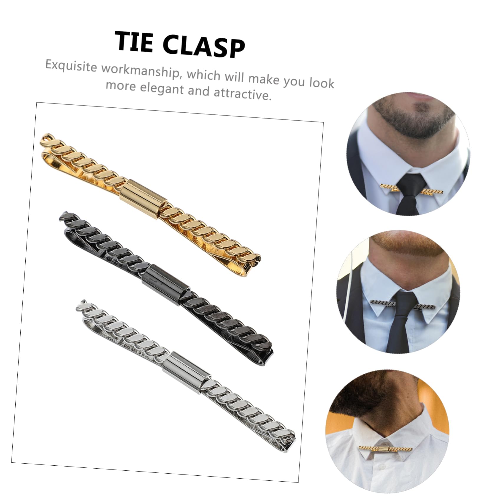 Holibanna Presilla Para Cárdigan Fular ín Clips De Barra De Corbata Broche De Corbata Para Hombre Broche De Corbata De Los Hombres Clip De Corbata Cobre Black