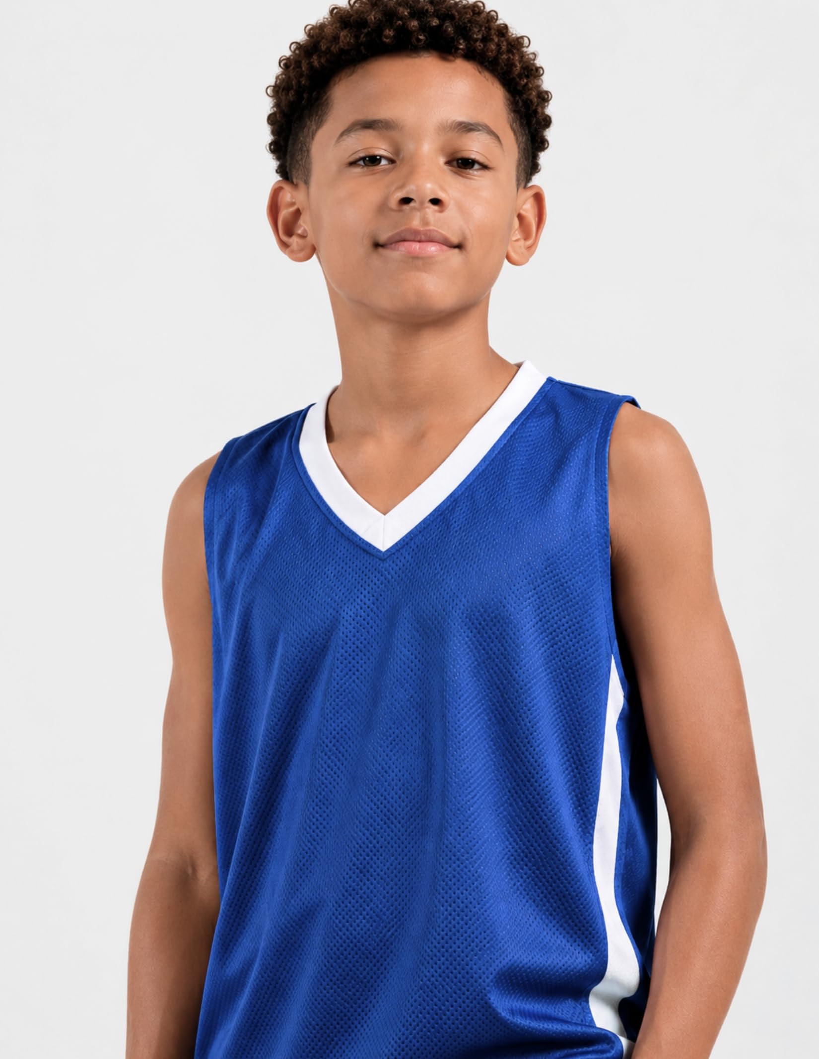 Camisetas de baloncesto atléticas de malla reversible para niños y jóvenes, uniformes de equipo en blanco para deportes