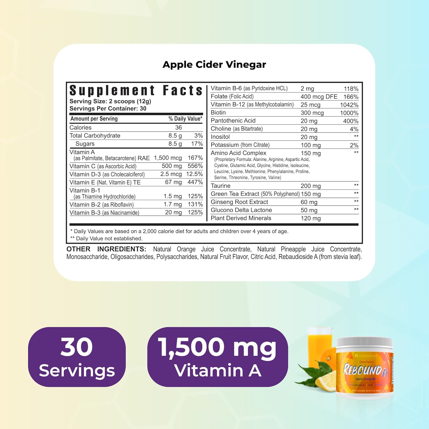 Youngevity Rebound FX Citrus Powder 360g Package May Vary