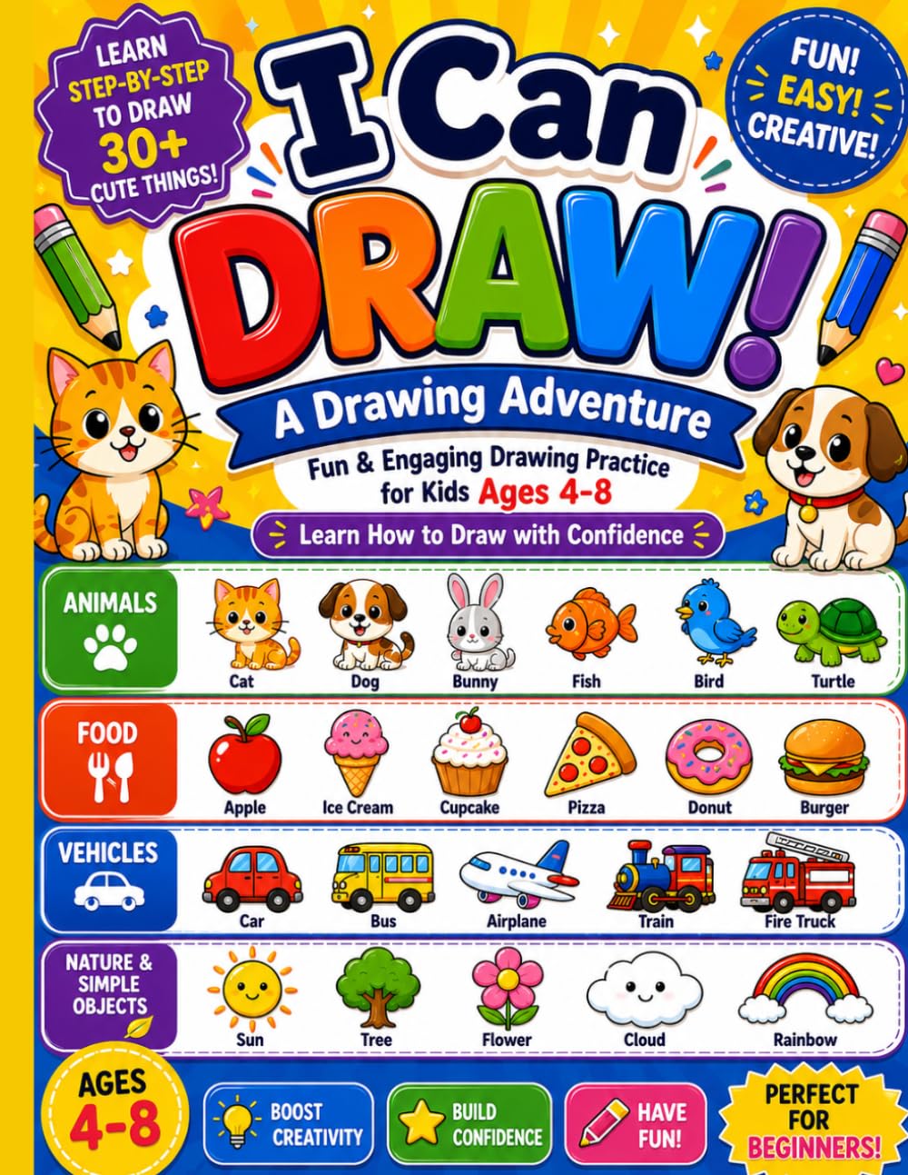 I Can Draw!: A Drawing Adventure: Fun & Engaging Step-by-Step Drawing Practice for Kids Ages 4–8