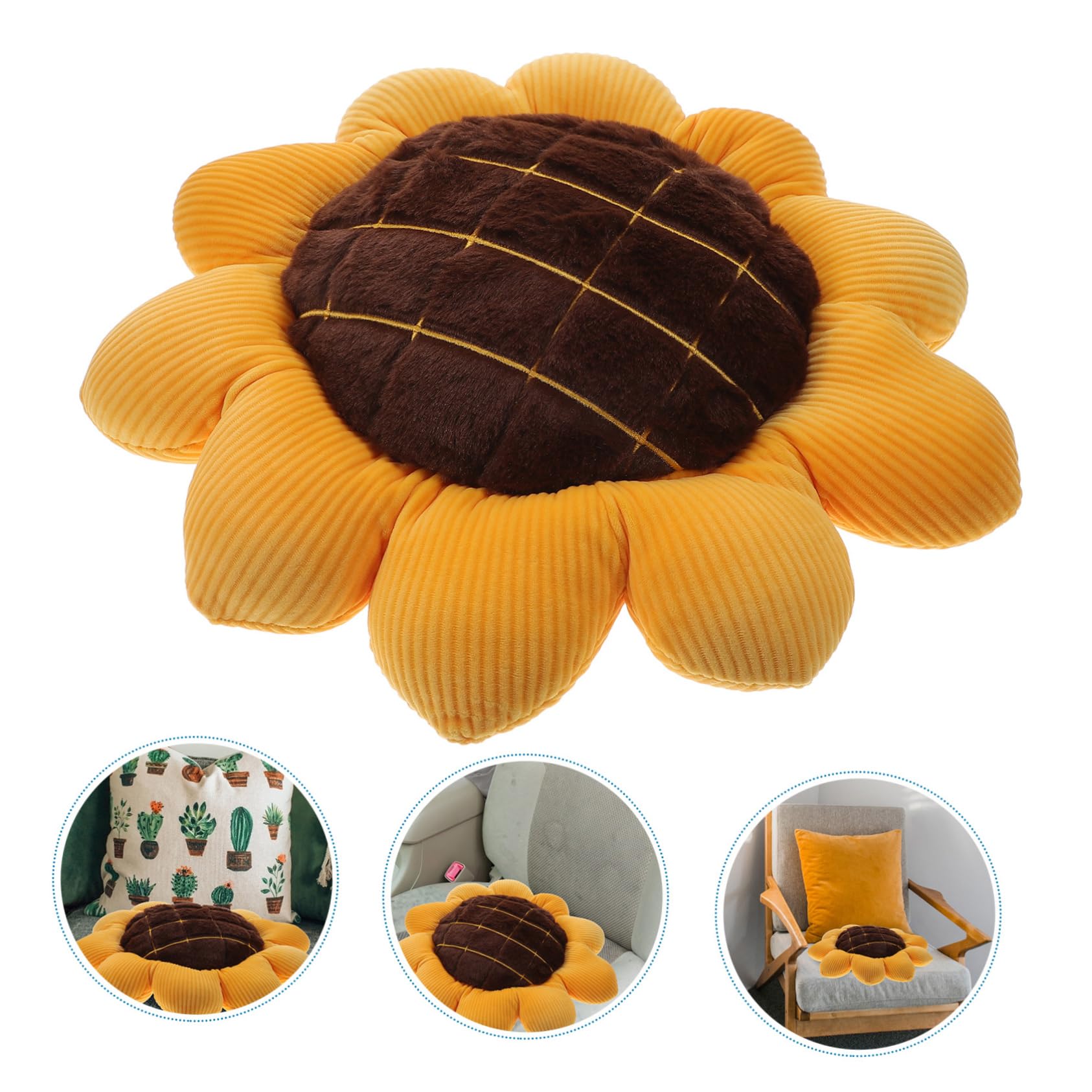 KICHOUSE Sunflower Cushion Sunflowers Pillow Seat Pad for Living Room Bedroom Playroom Comfortable Fabric Soft Filling and Versatile Decor
