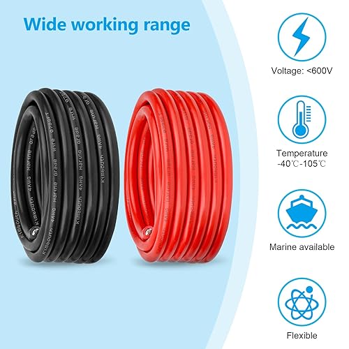 Miniatura 10 de Kimbluth Cable marino de calibre 6, cable de cobre estañado para barco, estándar de EE. UU., OFC, alambre de cobre libre de oxígeno para altavoces