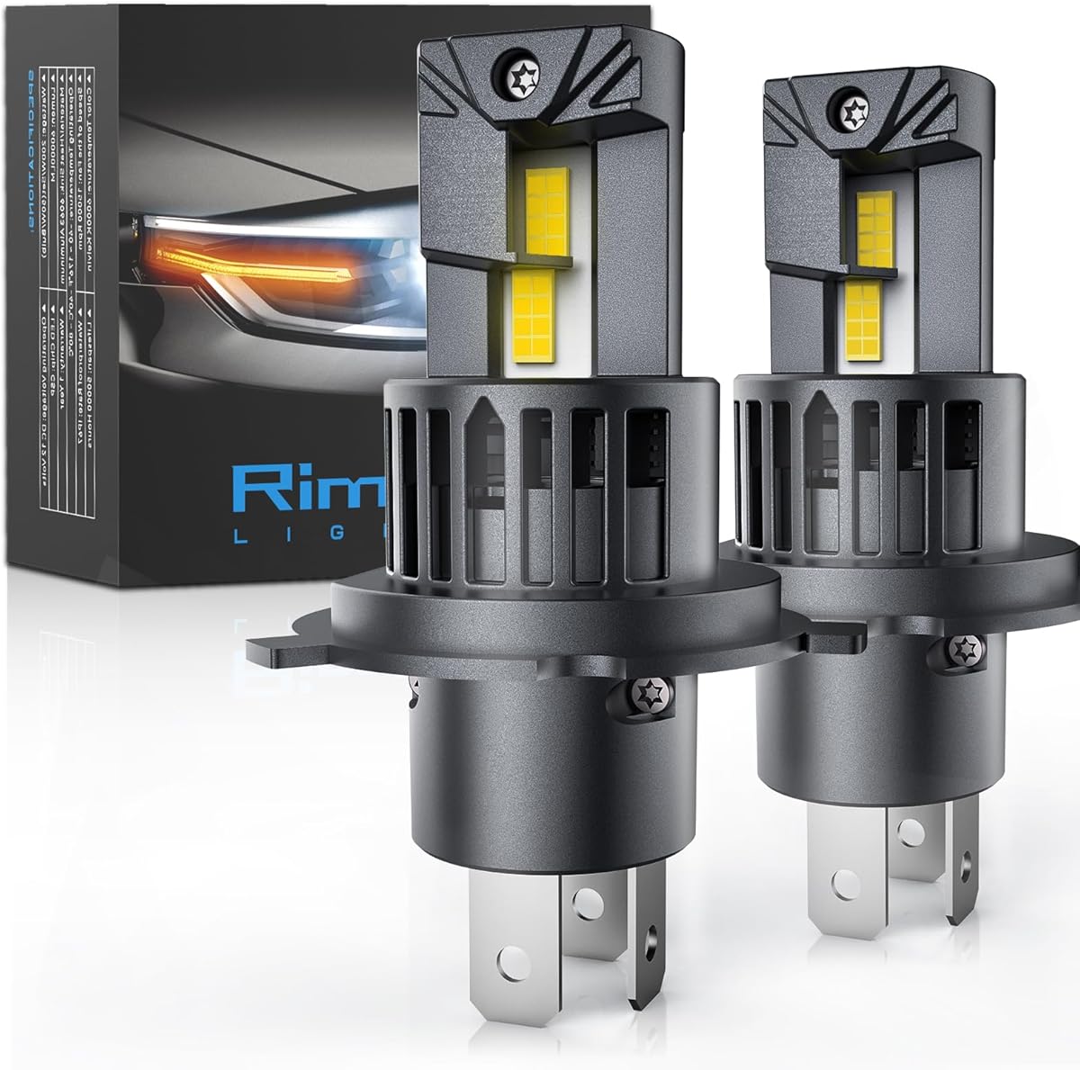 H4 Bulbs, Fog Lights Cool White Light Bulbs, 1:1 Mini Size (Pack of 2)