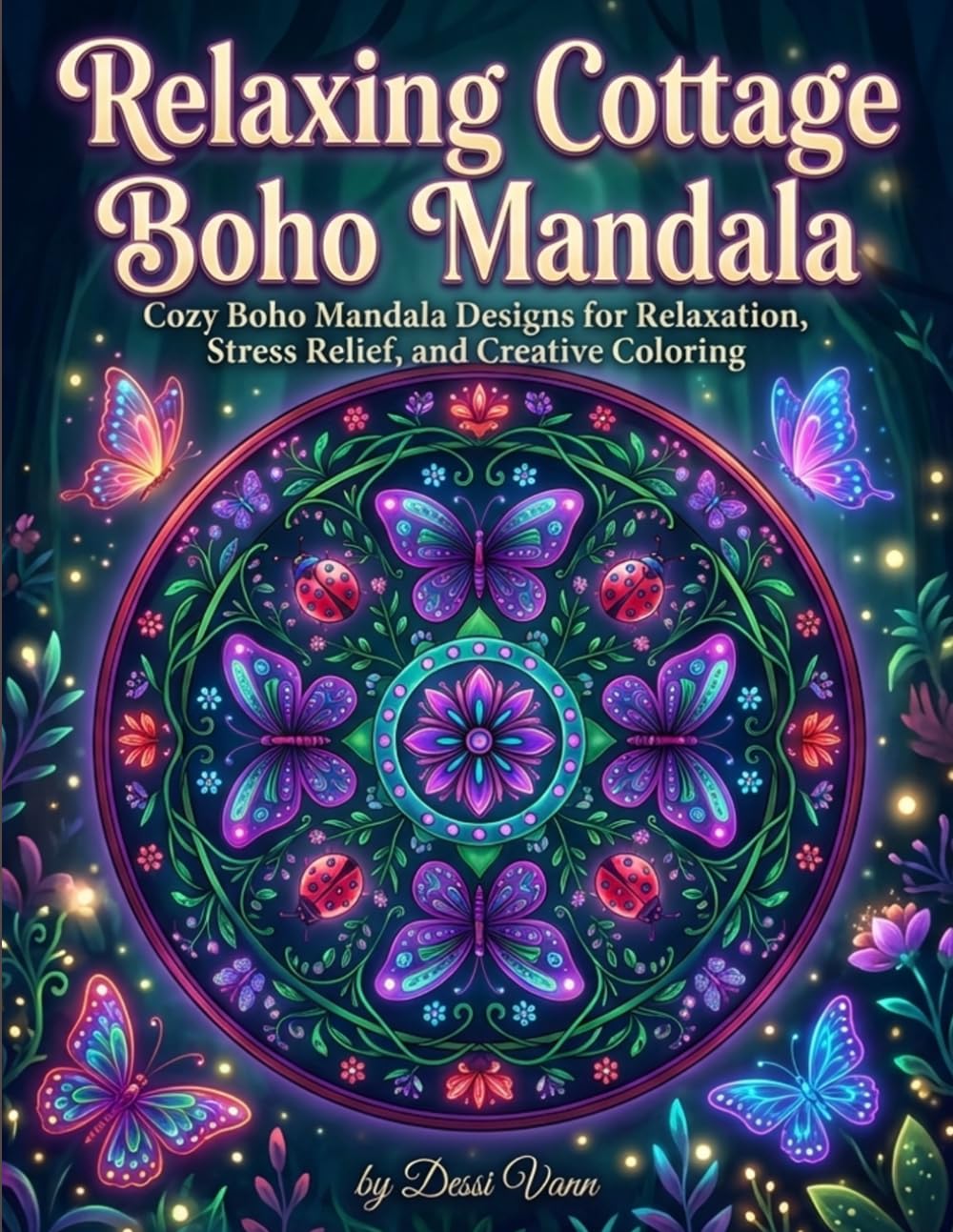 Relaxing Cottage Boho Mandala Coloring Book: Cozy Boho Mandala Designs for Relaxation, Stress Relief, and Creative Coloring
