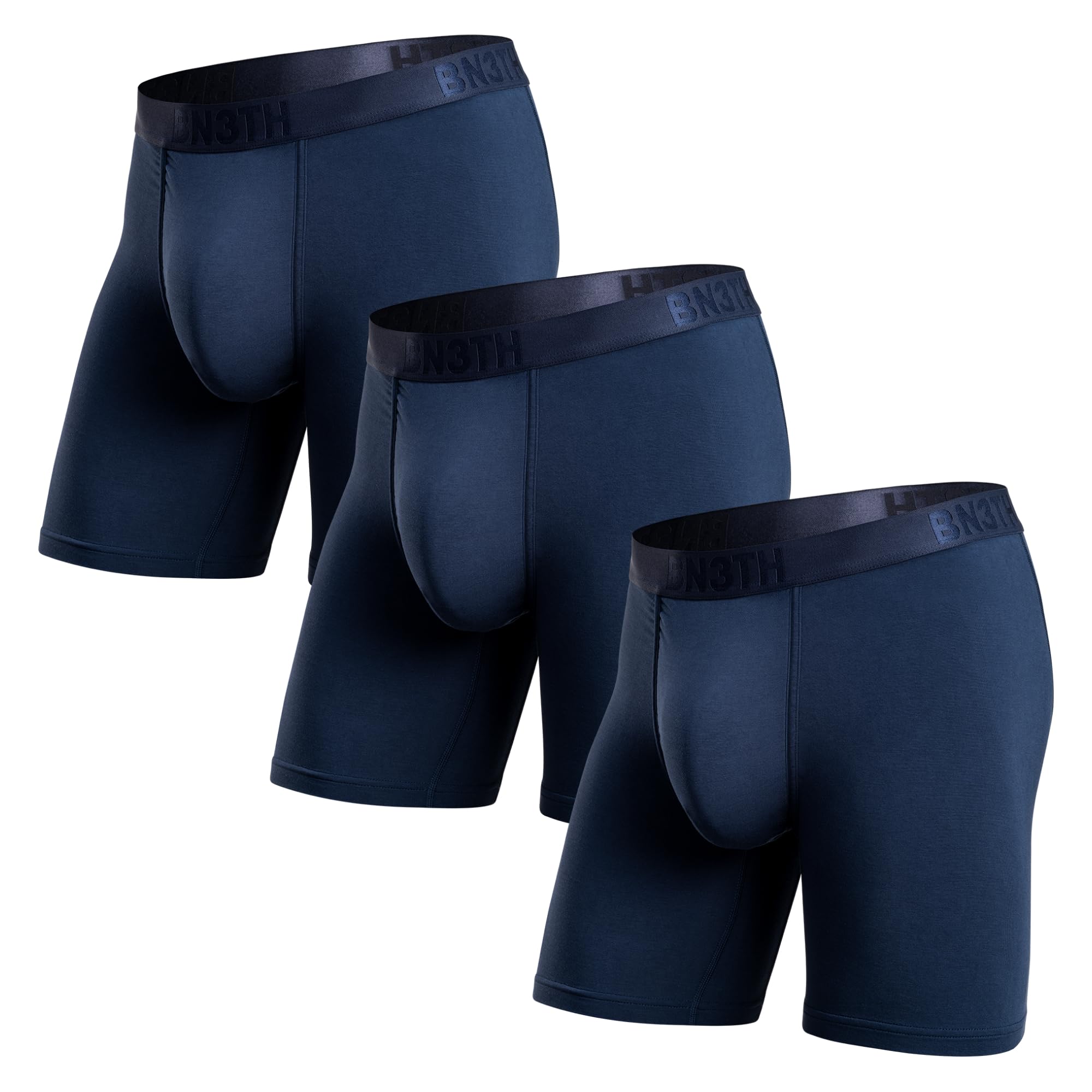 BN3TH Mens Classic Icon Boxer Briefs with 3-D Pouch - Breathable Anti-Chafing Ultra-soft Sustainable Premium Athletic Underwear No-Roll