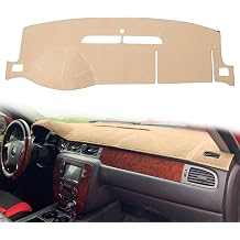 HanLanKa Dashboard Cover Dash Mat Fit for 2007-2014 Chevy Chevrolet Tahoe Suburban,2007-13 Chevy Avalanche Silverado 1500 2500 3500 LTZ /2007-13 GMC Sierra SLT Denali,2007-14 GMC Yukon XL Beige