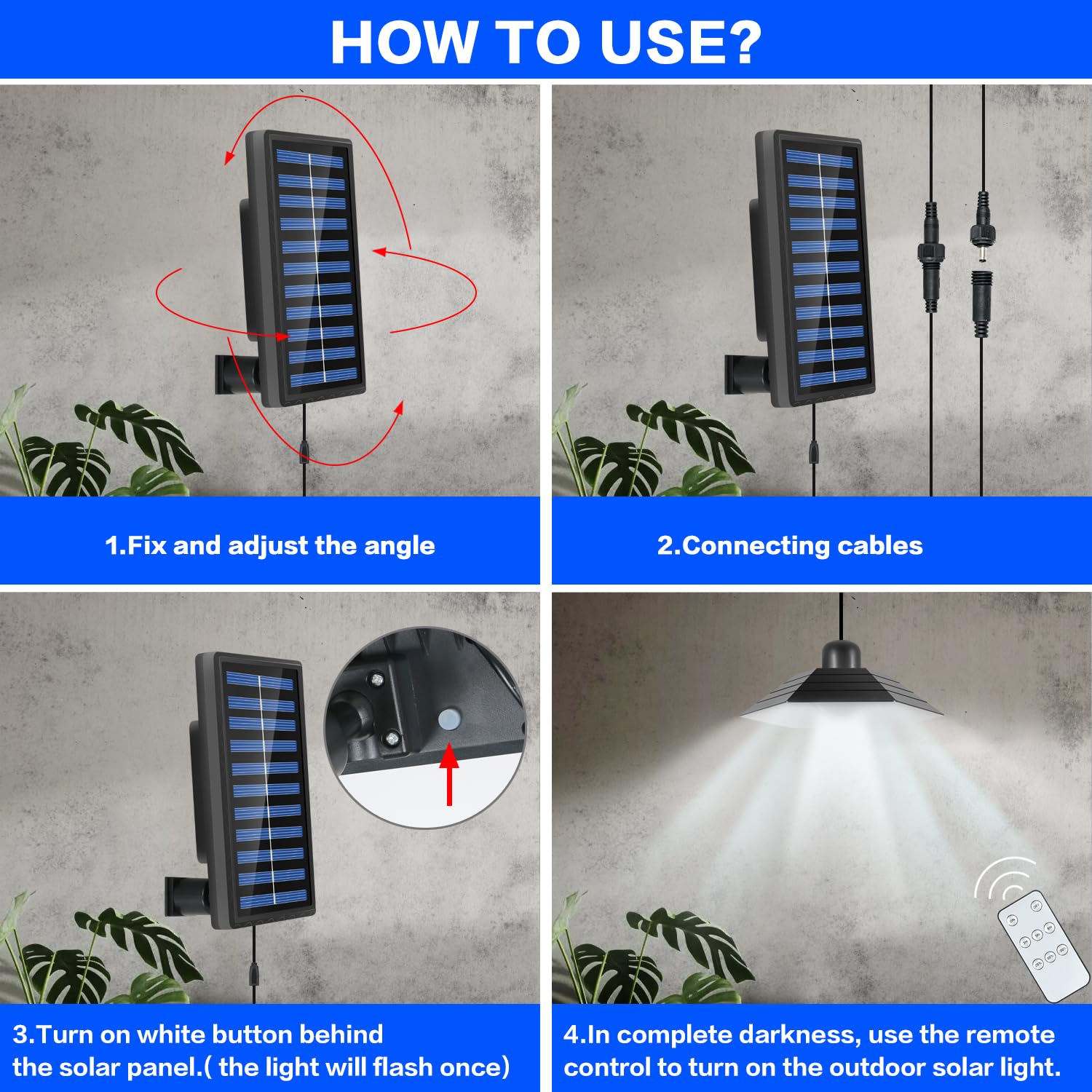 DELIPOP Lampe Solaire Exterieur et Intérieur, Suspension Luminaire Solaire Exterieur, IP65 étanche Lustre avec Télécommande pour Jardin, Cour, Terrasse